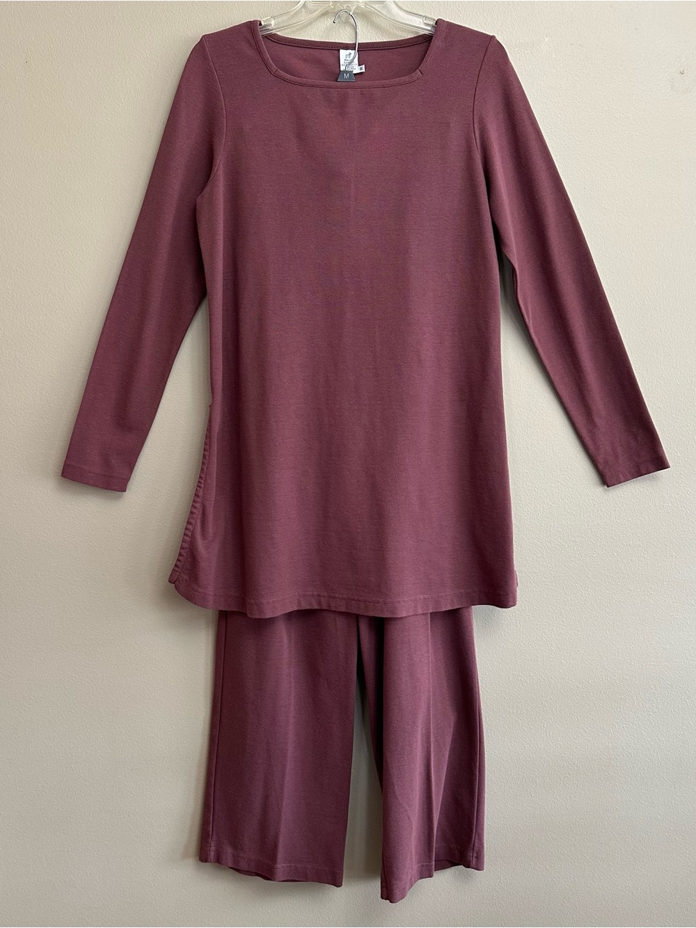 Peruvian Connection 2-Piece Pima Cotton Tunic & Wide Leg Pant Set